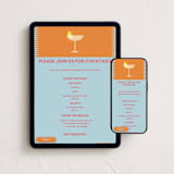 "It's Cocktail Time!" - Online Dinner and Cocktail Party Invitations in Peach by Janine Hunn Art - Mobile + desktop layout