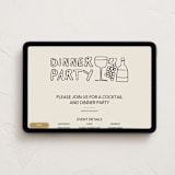 "Dinner Doodles" - Online Dinner and Cocktail Party Invitations in Bone by Inkblot Design - Desktop layout