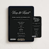 "Time to Toast" - Online Dinner and Cocktail Party Invitations in Eclipse by Sam Dubeau - Mobile + desktop layout