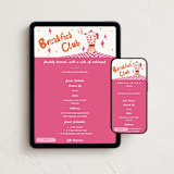 "Breakfast Club" - Online Dinner and Cocktail Party Invitations in Petal by The Fig Studio - Mobile + desktop layout