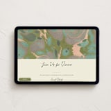 "Marbled Editorial" - Online Dinner and Cocktail Party Invitations in Sage by Leia Matt - Desktop layout