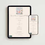 "Shindig" - Online Engagement Party Invitations in Champagne by Paper Sun Studio - Mobile + desktop layout