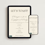 "Champagne" - Online Engagement Party Invitations in Almond by Morgan Kendall - Mobile + desktop layout