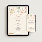 "Let's Wine & Dine" - Online Engagement Party Invitations in Pastel by Elly - Mobile + desktop layout