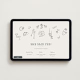 "Wedding Sketches" - Online Engagement Party Invitations in Mist by Baumbirdy - Desktop layout