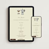 "Espresso" - Online Engagement Party Invitations in Cream by Jennifer Lew - Mobile + desktop layout