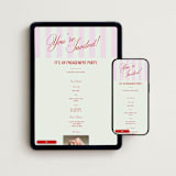 "Party Begins" - Online Engagement Party Invitations in Sherbet by Pixel and Hank - Mobile + desktop layout