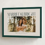 "Married & Bright" - Holiday Cards in Spruce by Ekko Studio - Folded Card