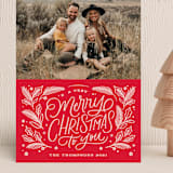 "Very Merry Christmas To You" - Holiday Cards in Cranberry by Kristen Smith - Front