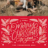 "Very Merry Christmas To You" - Holiday Cards in Cranberry by Kristen Smith - Detail