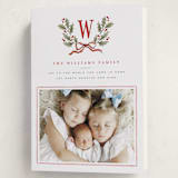 "Holly Monogram" - Holiday Cards in Holly Berry by Wildfield Paper Co - Folded Card