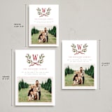 "Holly Monogram" - Holiday Cards in Holly Berry by Wildfield Paper Co - Formats Available