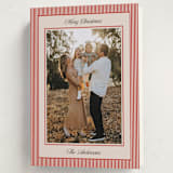"Little Stripes" - Holiday Cards in Ruby by Annie Shapiro - Folded Card