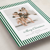 "Mini Cabana Stripes" - Holiday Cards in Pine by Erika Firm - Detail