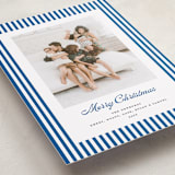 "Mini Cabana Stripes" - Holiday Cards in Ocean by Erika Firm - Detail
