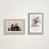 "Mini Cabana Stripes" - Holiday Cards in Pine by Erika Firm - Photo Orientation Options
