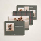 "Antiqued Plaid" - Holiday Cards in Rustic by Makewells - Back of Card Options