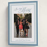 "Merry Striped Frame" - Holiday Cards in Frost by Alston Foster - Folded Card