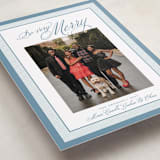 "Merry Striped Frame" - Holiday Cards in Frost by Alston Foster - Detail