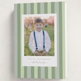 "Christmas stripe" - Holiday Cards in Sage by Sara Hicks Malone - Folded Card
