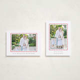 "hand drawn scallop" - Holiday Cards in Berry by Sara Hicks Malone - Photo Orientation Options