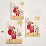 "Beach Santa" - Holiday Cards in Hibiscus by Sarah Knight - Formats Available