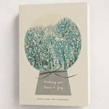 "Winter Forest Snow Globe" - Holiday Cards in Wintergreen by Ani Somi - Folded Card