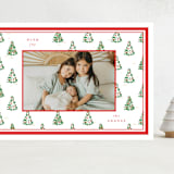 "Little Trees" - Holiday Cards in Candy Cane by Corinne Malesic - Front