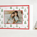 "Little Trees" - Holiday Cards in Candy Cane by Corinne Malesic - Folded Card