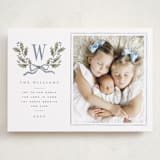 "Holly Monogram" - Holiday Cards in Blue Spruce by Wildfield Paper Co - Front