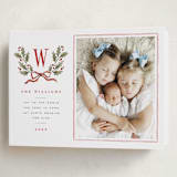 "Holly Monogram" - Holiday Cards in Holly Berry by Wildfield Paper Co - Folded Card