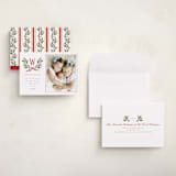 "Holly Monogram" - Holiday Cards in Holly Berry by Wildfield Paper Co - Assembled