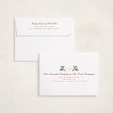"Holly Monogram" - Holiday Cards in Holly Berry by Wildfield Paper Co - FREE Recipient Addressing