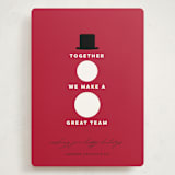 "Holiday Team" - Holiday Cards in Berry by Louise Kay - Front