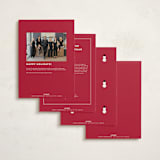 "Holiday Team" - Holiday Cards in Berry by Louise Kay - Back of Card Options