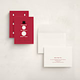 "Holiday Team" - Holiday Cards in Berry by Louise Kay - Assembled