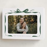 "Bow" - Holiday Cards in Evergreen by Olivia Kanaley Inman - Folded Card