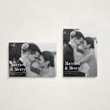 "Eternally Merry" - Holiday Cards in Snow by Megan Davis - Photo Orientation Options