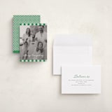 "cabana check" - Holiday Cards in Sage by Sara Hicks Malone - Assembled