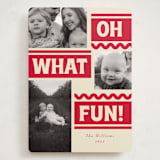 "Ski Slope" - Holiday Cards in Cranberry by Baumbirdy - Front