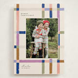 "Knitted Plaid" - Holiday Cards in Sugar Plum by Carrie ONeal - Front