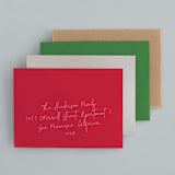 "Groovy Stripe" - Holiday Cards in Avocado by 2birdstone - Premium Envelope Options