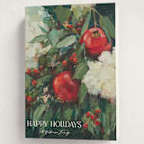 "Pomegranate" - Holiday Cards in Crimson by Wendy Keller - Folded Card