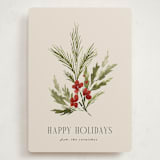 "Simple Sprig" - Holiday Cards in Toasted Almond by Kate Ahn - Front
