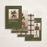 "Simple Sprig" - Holiday Cards in Toasted Almond by Kate Ahn - Back of Card Options