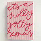 "Holly Jolly Xmas" - Holiday Cards in Candy Cane by Abbigail Lim - Folded Card