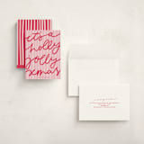 "Holly Jolly Xmas" - Holiday Cards in Candy Cane by Abbigail Lim - Assembled