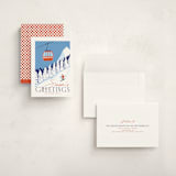 "Vintage Ski Poster" - Holiday Cards in Sky by Kaydi Bishop - Assembled