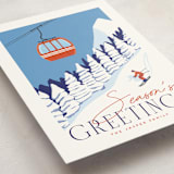 "Vintage Ski Poster" - Holiday Cards in Sky by Kaydi Bishop - Detail