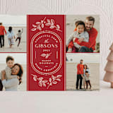 "Oval Emblem" - Holiday Cards in Scarlet by Paige Rothhaar - Front